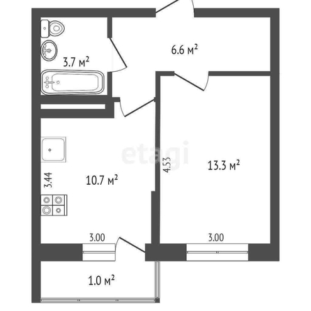 
   Продам 1-комнатную, 36 м², Героя Ростовского ул, 8 к5

. Фото 1.