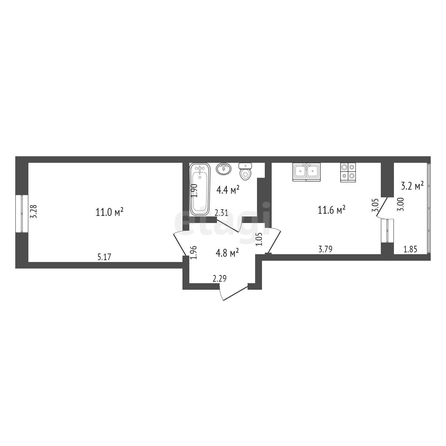 
   Продам 1-комнатную, 37.8 м², Красных Партизан ул, 1/4 к15

. Фото 21.