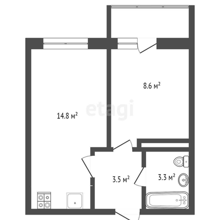 
   Продам 1-комнатную, 32.1 м², Домбайская ул, 55/3

. Фото 10.