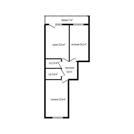 
   Продам 2-комнатную, 59.6 м², Старокубанская ул, 123а

. Фото 1.