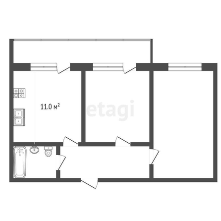 
   Продам 2-комнатную, 57.5 м², Рождественская Набережная ул, 3

. Фото 11.