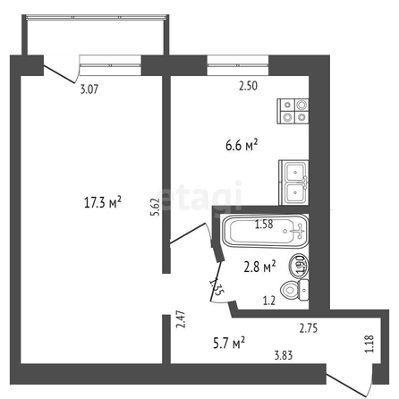 
   Продам 1-комнатную, 43.2 м², Ставропольская ул, 238

. Фото 12.