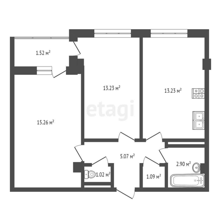 
   Продам 2-комнатную, 51.9 м², Старокубанская ул, 2/4/1

. Фото 11.