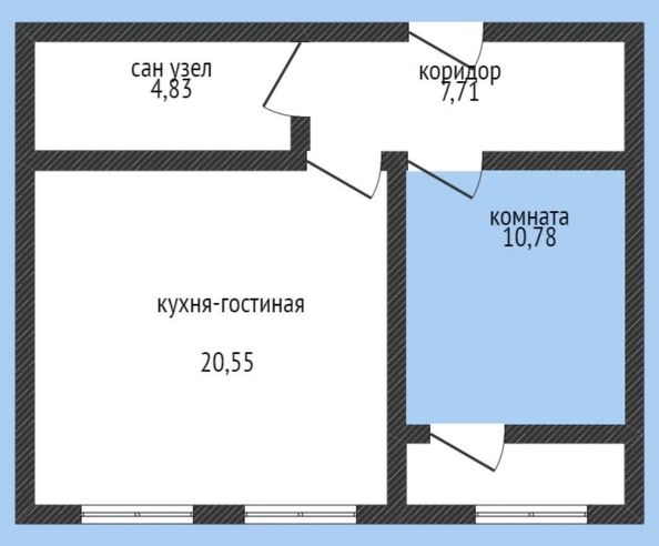 
   Продам 1-комнатную, 44.5 м², Скандинавская ул, 1/4

. Фото 1.