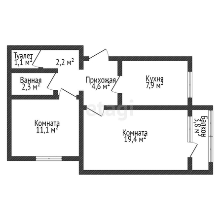 
   Продам 2-комнатную, 48.6 м², Уральская ул, 198

. Фото 17.