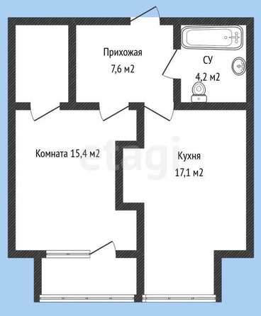 
   Продам 1-комнатную, 50 м², Кожевенная ул, 22

. Фото 10.