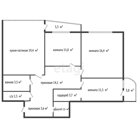 
   Продам 3-комнатную, 87.3 м², Круговая ул, 4в/7

. Фото 23.