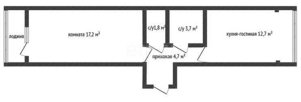 
   Продам 1-комнатную, 42 м², Дубравная ул, 1

. Фото 1.