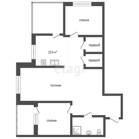 
   Продам 3-комнатную, 77.9 м², Любимово мкр, 2/1

. Фото 37.