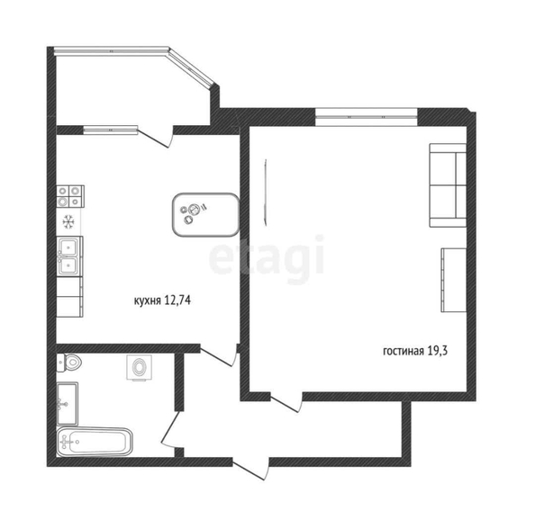 
   Продам 1-комнатную, 41.6 м², Стахановская ул, 1

. Фото 8.