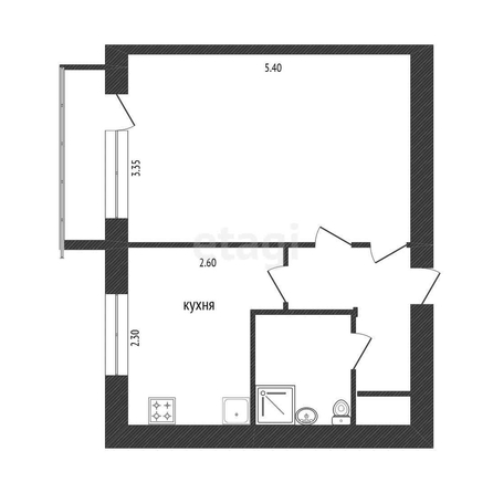 
   Продам 1-комнатную, 33.2 м², Анапская ул, 24

. Фото 7.