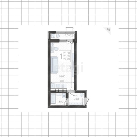 
   Продам студию, 29.9 м², Ярославская ул, 115

. Фото 12.