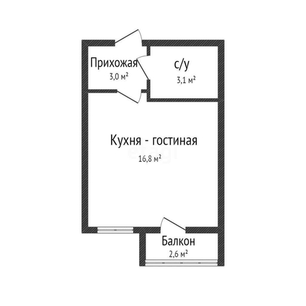 
   Продам студию, 25.5 м², Гулливер, литера 1

. Фото 1.