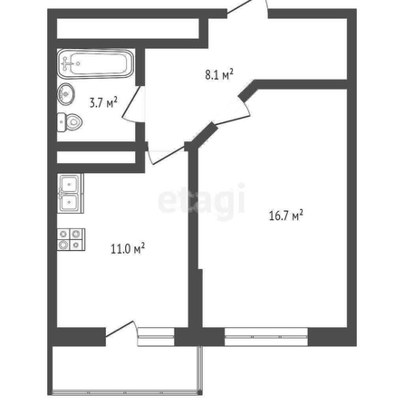 
   Продам 1-комнатную, 39.3 м², Валерия Гассия ул, 4/7 стр2

. Фото 1.