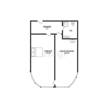 
   Продам 1-комнатную, 49.7 м², Шоссе Нефтяников ул, 18 к4

. Фото 16.