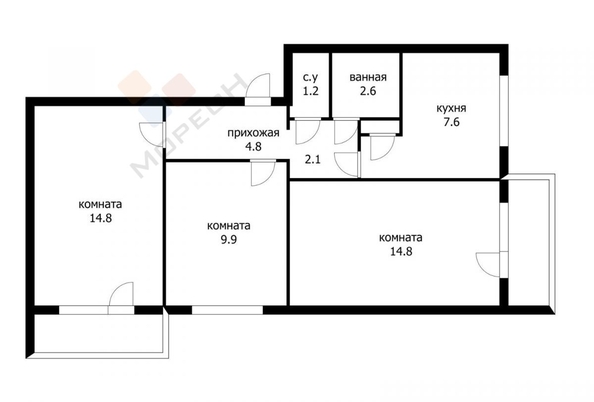 
   Продам 3-комнатную, 63.5 м², Тургенева ул, 157

. Фото 7.