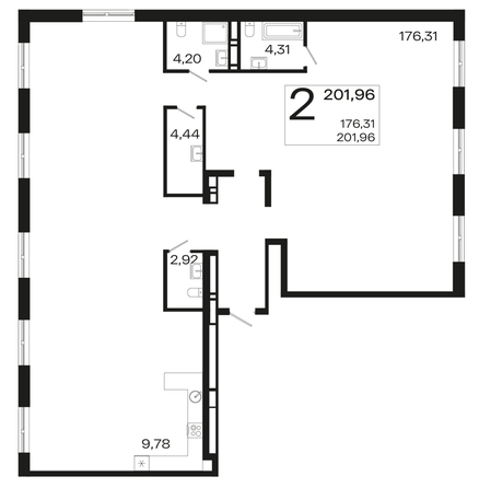 
   Продам 1-комнатную, 201.96 м², Патрики, литер 4.1

. Фото 4.