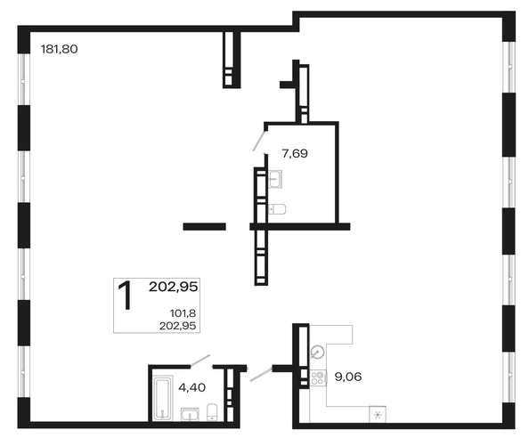 
   Продам 1-комнатную, 202.95 м², Патрики, литер 5.1

. Фото 4.