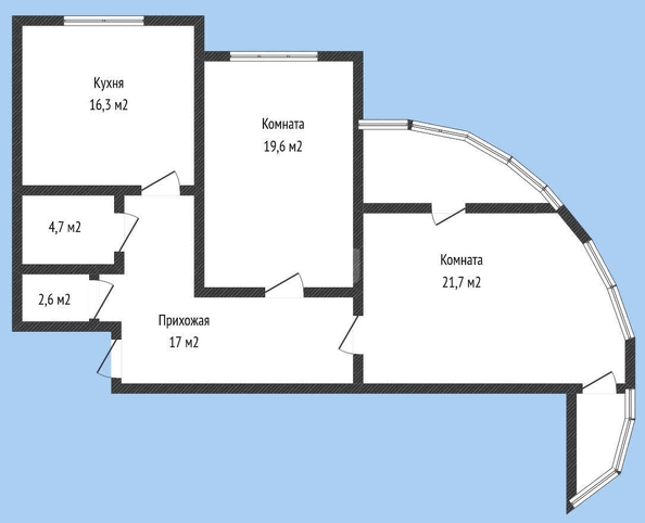 
   Продам 2-комнатную, 76.7 м², Кожевенная ул, 24

. Фото 1.