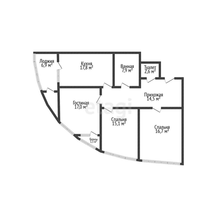 
   Продам 3-комнатную, 97.7 м², Кубанская Набережная ул, 39

. Фото 25.