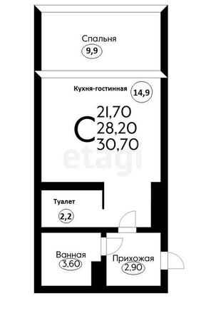 
   Продам студию, 28.3 м², Западный Обход ул, 39/2  1

. Фото 39.