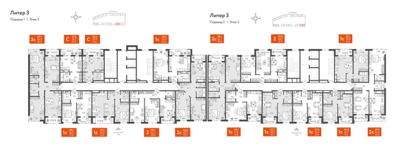 
  Продается 3-комн. квартира, 89.4 м², ЖК Все Свои VIP, литера 3
. Фото 1.