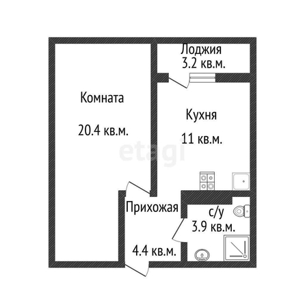 
   Продам 1-комнатную, 39.7 м², Питерская ул, 40/5

. Фото 9.