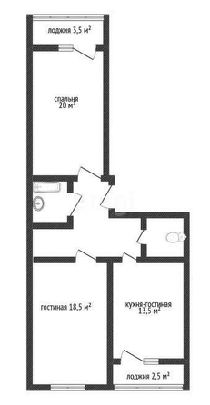 
   Продам 2-комнатную, 68.7 м², Московская ул, 112

. Фото 1.