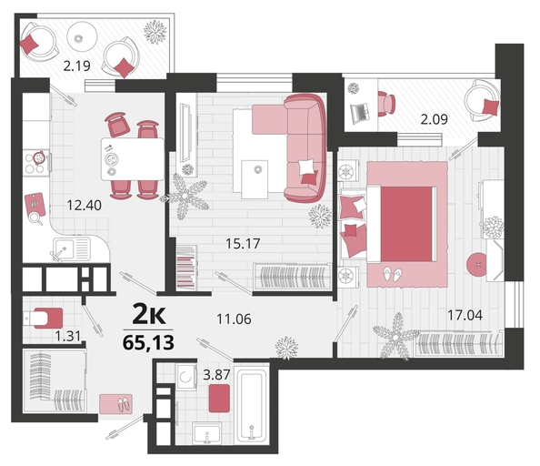 
   Продам 2-комнатную, 65.13 м², Природная ул, 10Б к23

. Фото 4.