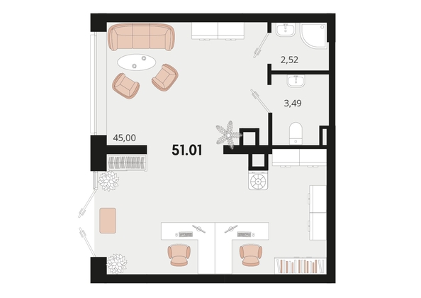 
   Продам офис, 51.01 м², Родные просторы, литера 13

. Фото 1.