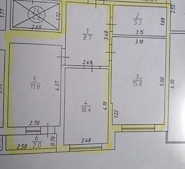 
   Продам 2-комнатную, 54 м², Советская ул, 44Б

. Фото 14.