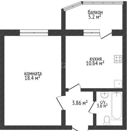 
   Продам 1-комнатную, 39.6 м², Героя Георгия Бочарникова ул, 4/1

. Фото 3.