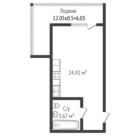 
   Продам студию, 28.5 м², Стасова ул, 10

. Фото 3.