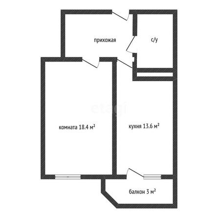 
   Продам 1-комнатную, 44.1 м², Александра Покрышкина ул, 2/2

. Фото 1.