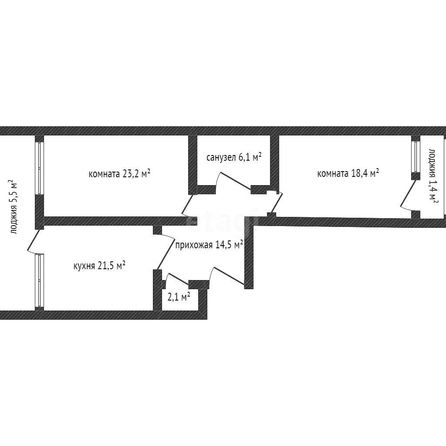 
   Продам 2-комнатную, 86.4 м², Буденного ул, 129

. Фото 2.