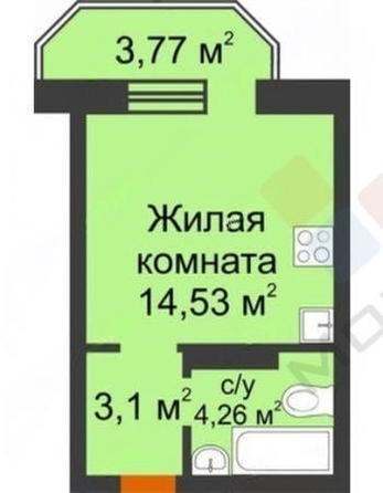 
   Продам студию, 24.24 м², Красных Партизан ул, 1/4 к15

. Фото 6.