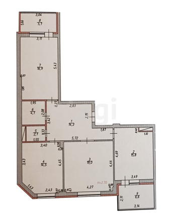 
   Продам 3-комнатную, 86.7 м², 1-го Мая ул, 91

. Фото 34.