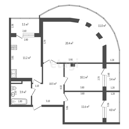 
   Продам 3-комнатную, 67.7 м², Бородинская ул, 10

. Фото 20.