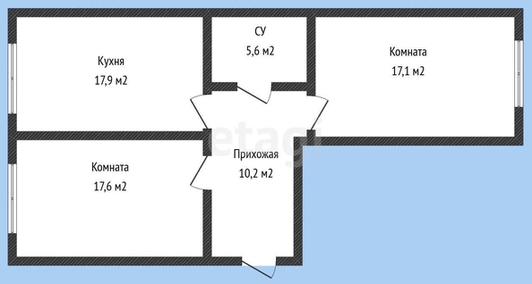 
   Продам 2-комнатную, 68.4 м², Сергея Михалева ул, 2А

. Фото 14.