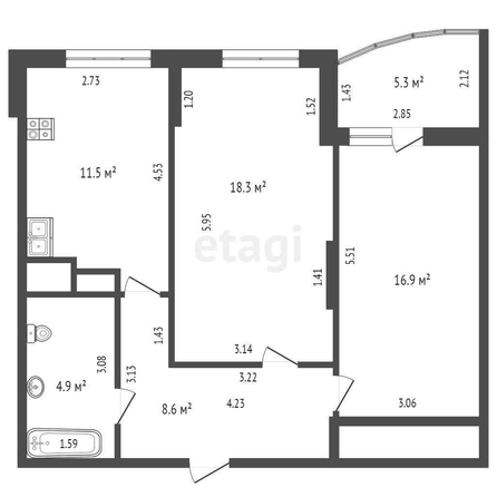 
   Продам 3-комнатную, 60.2 м², Цезаря Куникова ул, 24/3

. Фото 22.