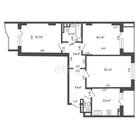 
   Продам 3-комнатную, 90.09 м², 70-летия Октября ул, 15

. Фото 2.