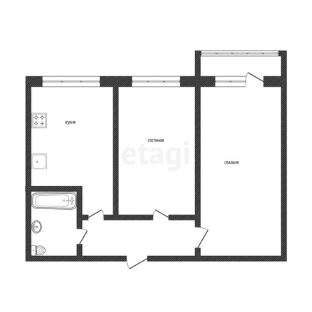 
   Продам 2-комнатную, 48 м², Игнатова ул, 3

. Фото 11.