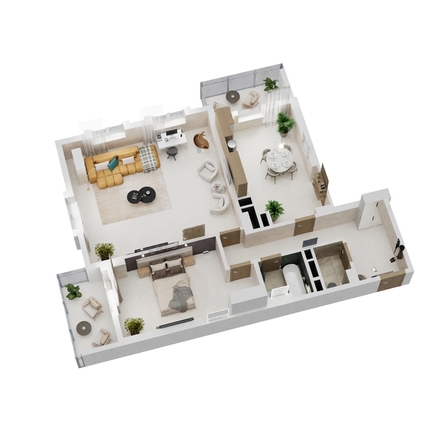 
  Продается 2-комн. квартира, 97.37 м², ЖК Золотой Берег, литер 1
. Фото 1.