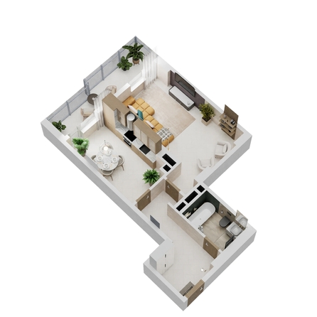 
  Продается 1-комн. квартира, 53.55 м², ЖК Золотой Берег, литер 3
. Фото 1.