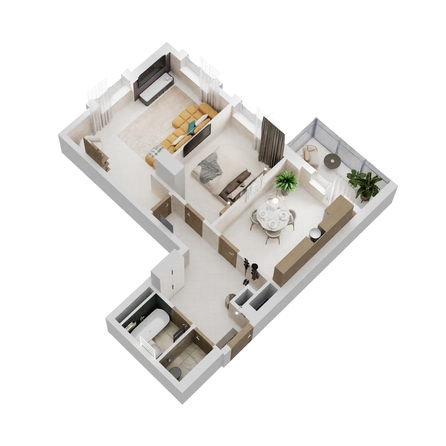 
  Продается 2-комн. квартира, 58.74 м², ЖК Золотой Берег, литер 6
. Фото 1.
