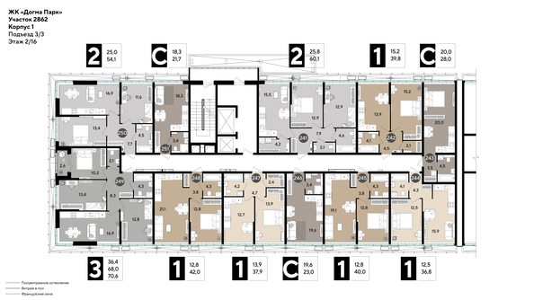 
  Продается 3-комн. квартира, 70.6 м², ЖК DOGMA PARK (Догма парк), литера 18
. Фото 1.