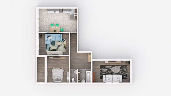 
  Продается 3-комн. квартира, 74.27 м², ЖК Друг, литера 2
. Фото 2.