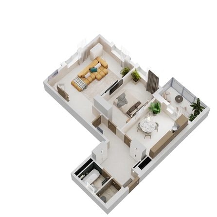 
  Продается 2-комн. квартира 65.84 м², в ЖК Золотой Берег, литер 3. Фото 2.