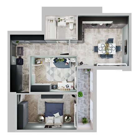
  Продается 2-комн. квартира, 59.55 м², ЖК Зеленая территория, литера 1.1
. Фото 2.