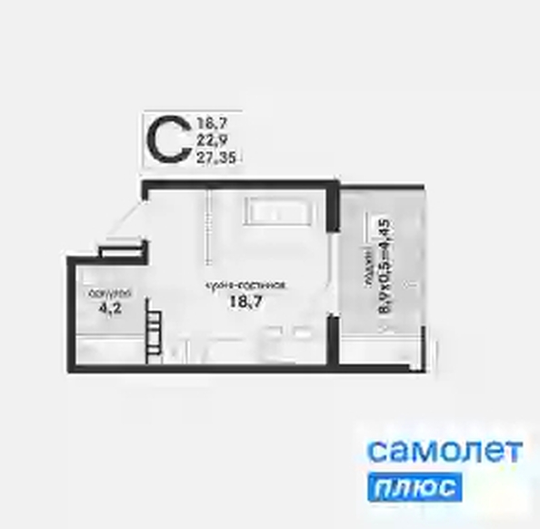 
  Продается студия 27.4 м², в ЖК Новая Елизаветка, литер 17. Фото 9.